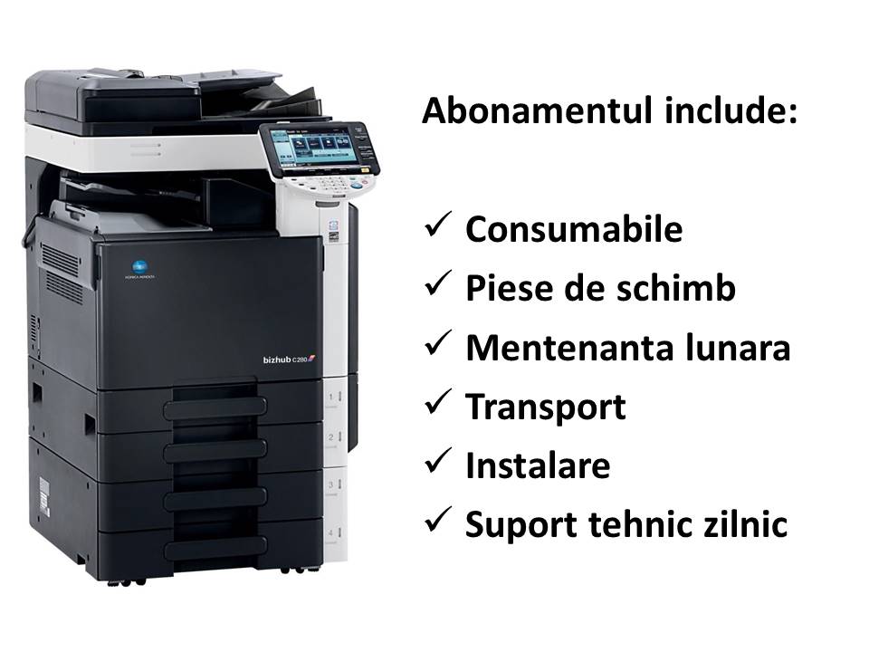 Konica Minolta C280 - Inchiriere Copiator Multifunctional A3 Color 28 pag/min